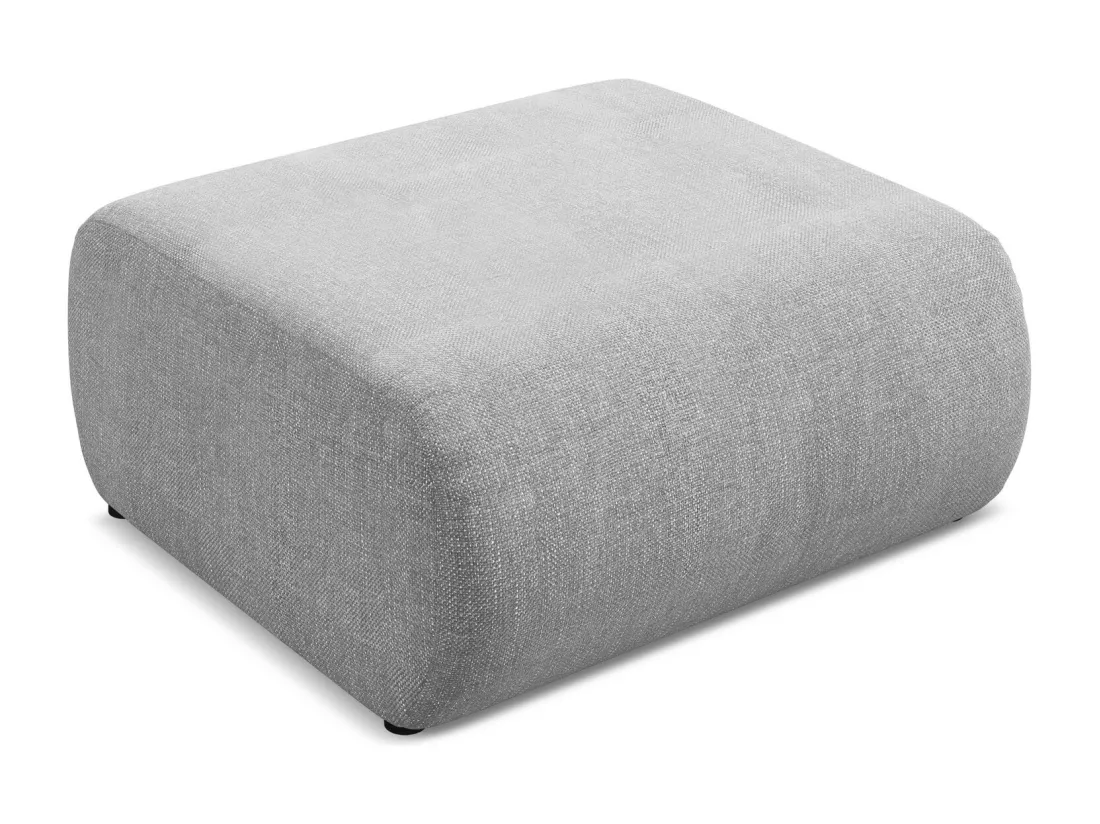 Pouf en tissu chenille - gris clair - EKAHI