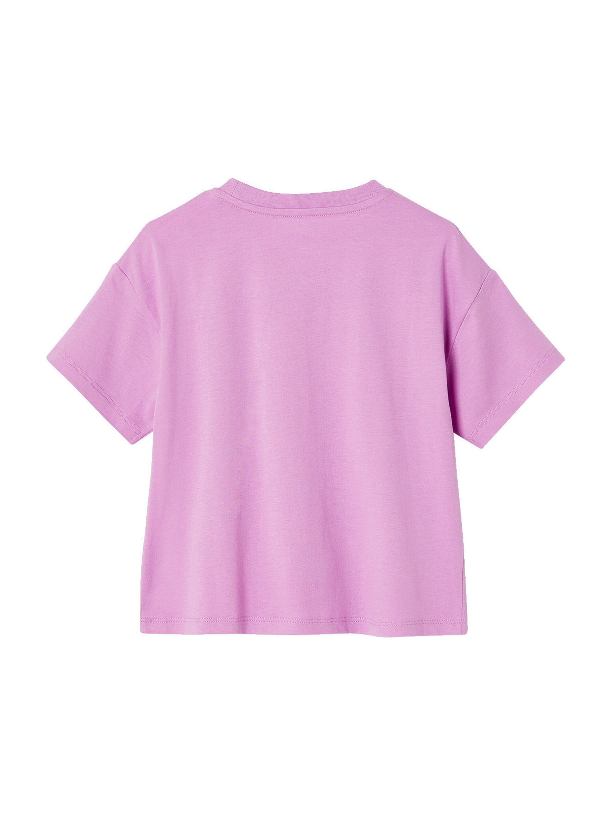 Vertbaudet Mädchen T-Shirt mit Paillettenmotiv und Recycling-Baumwolle violett
