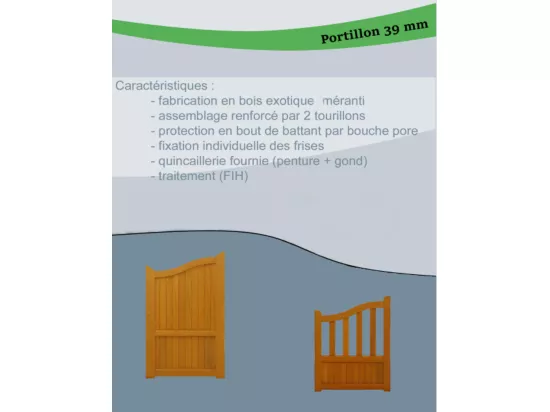 Portillon En Bois Ajouree L1m X H1,10/1,30 Gd Menuiseries