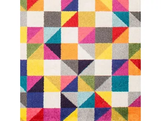 tapis salon 200x290 tissé multicolore rectangle motif géométrique BOUTIK