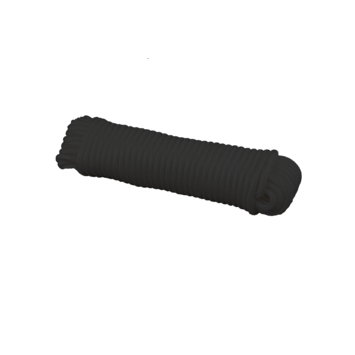 Touw gevlochten zwart nylon 6 mm 20 m
