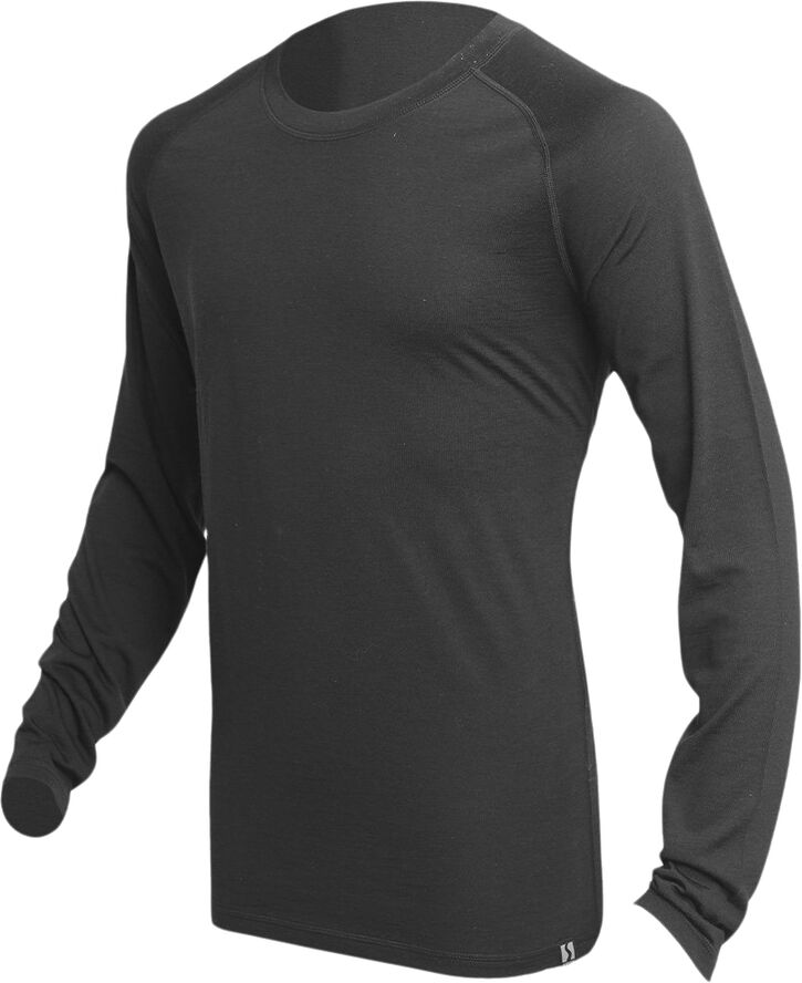 Asivik Asivik Adventure Merino blend Crew uldundertrøje, herre Sort