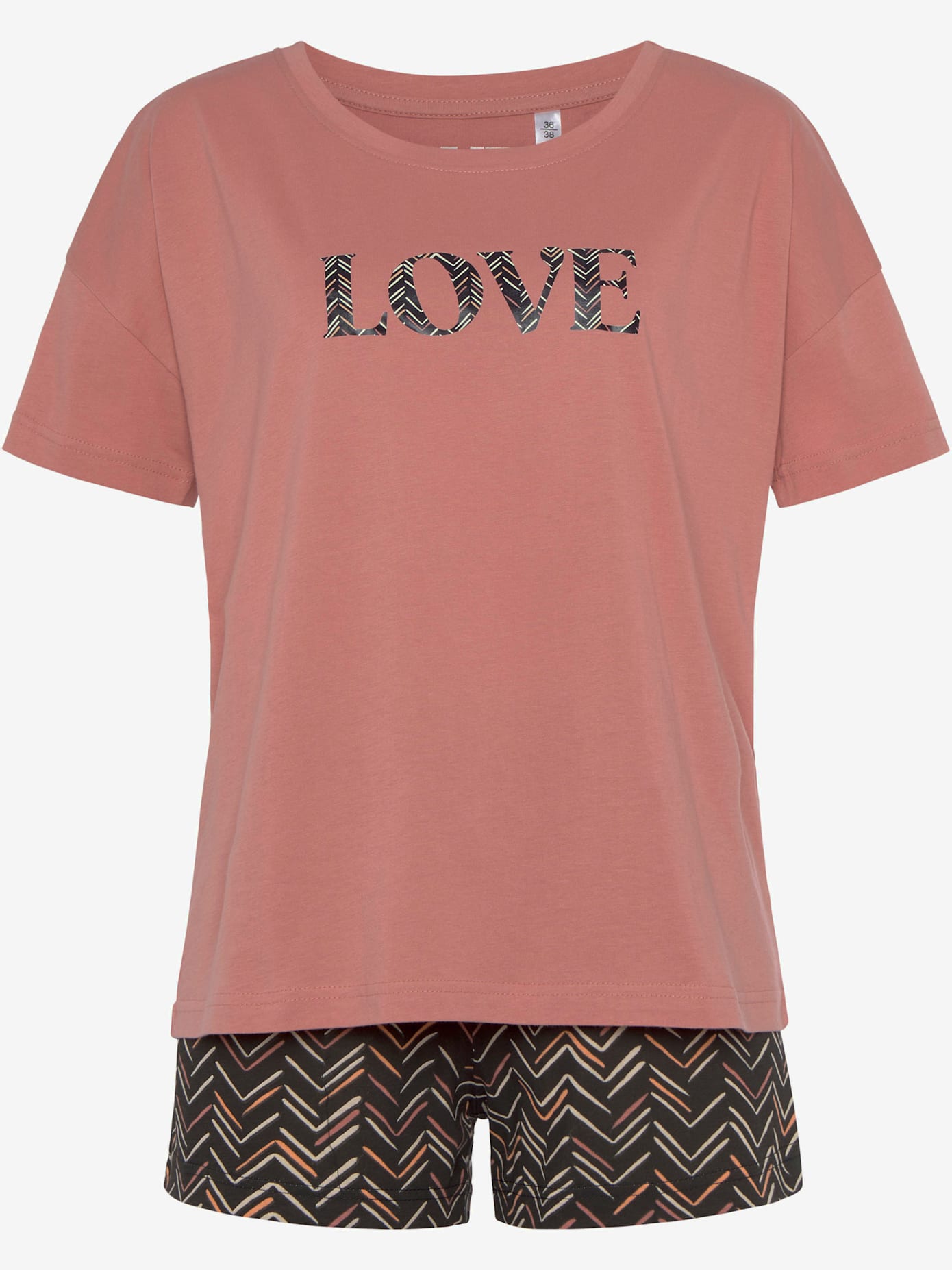 Pyjama court au superbe motif sergé chevron