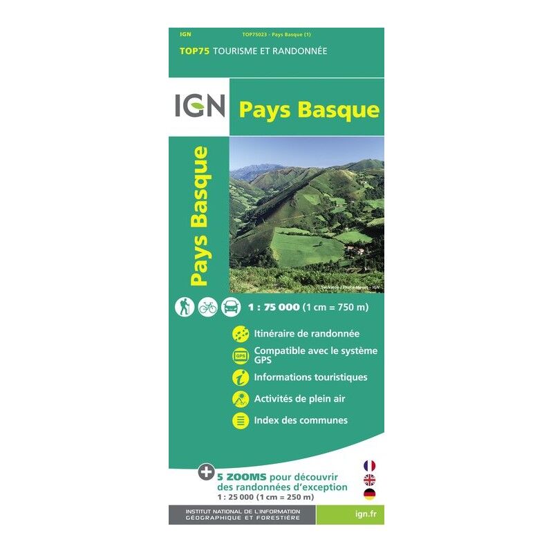 Pays Basque - Carte topographique