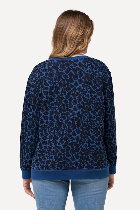 Sweater, Leomuster, Rundhals, Langarm, Modalmix