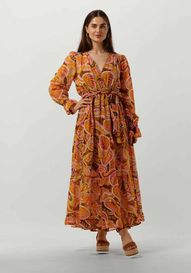 DEVOTION oranje devotion maxi jurk martselo