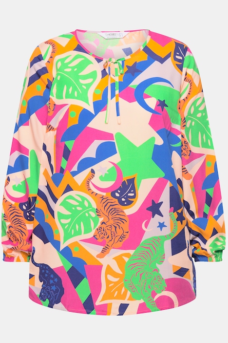 Bluse, Tiger Mustermix, Langarm
