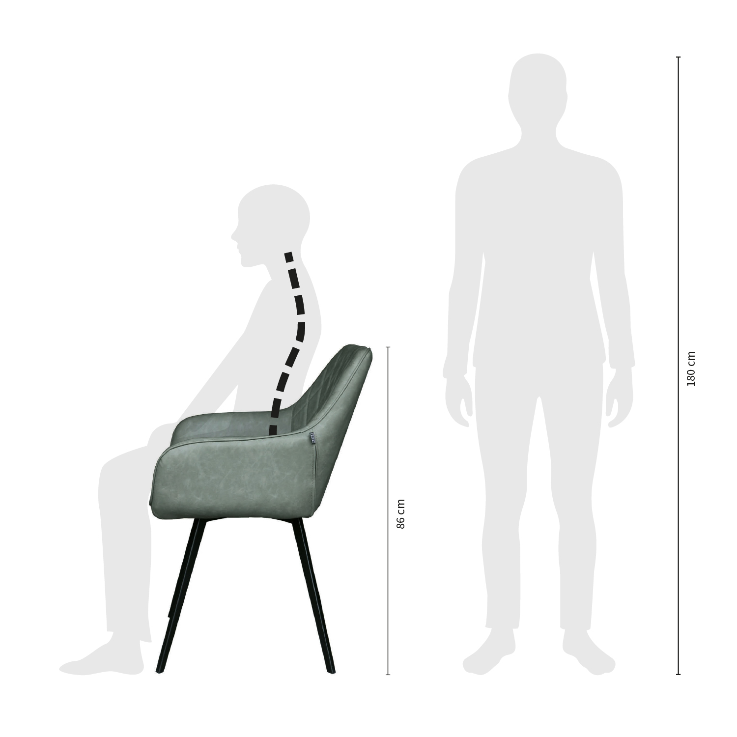 Kick eetkamerstoel Karl Groen PU