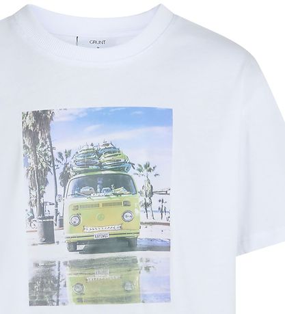 Grønt T-shirt - Kapow - Hvid m. Print