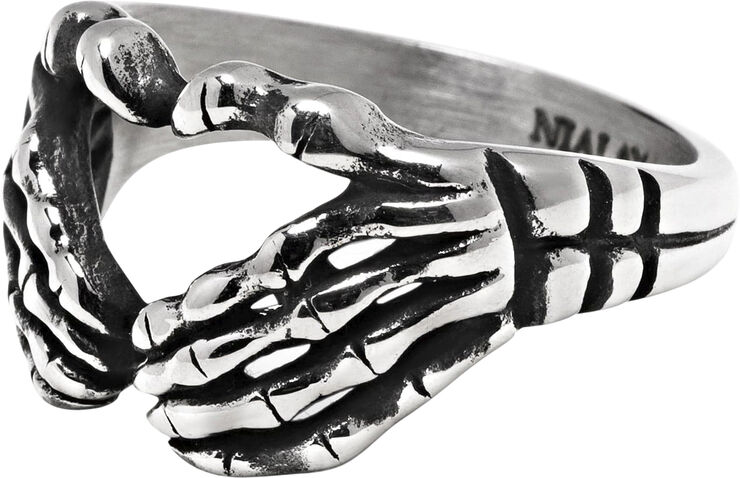 Nialaya Men's Vintage Skeleton Ring Silver