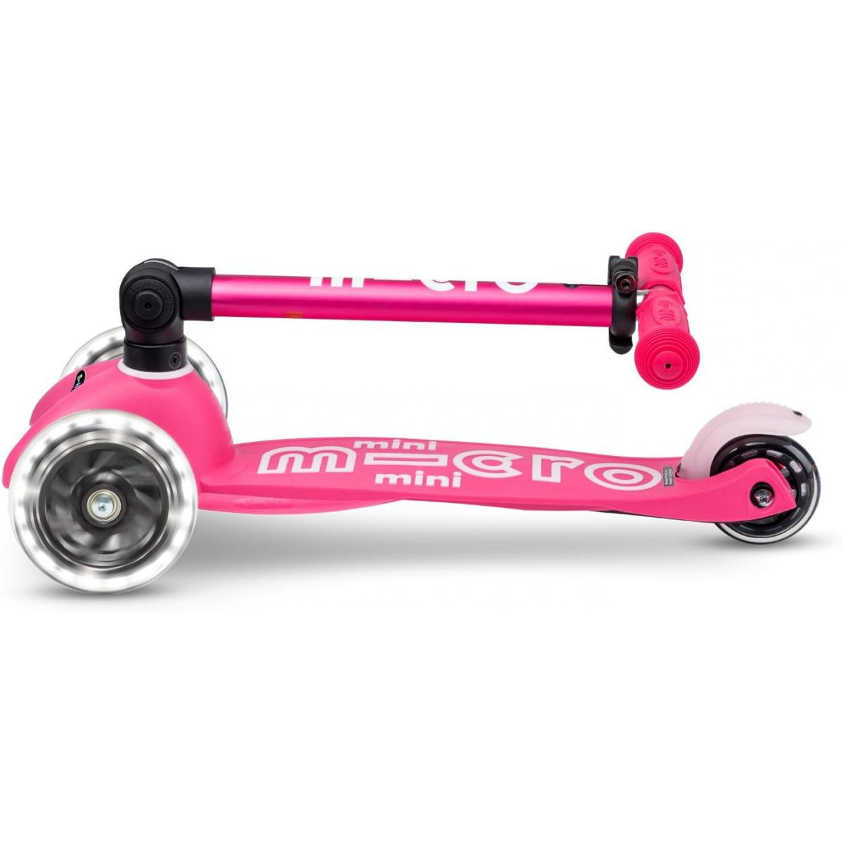 Trottinette 3 roues mini deluxe rose pliable led