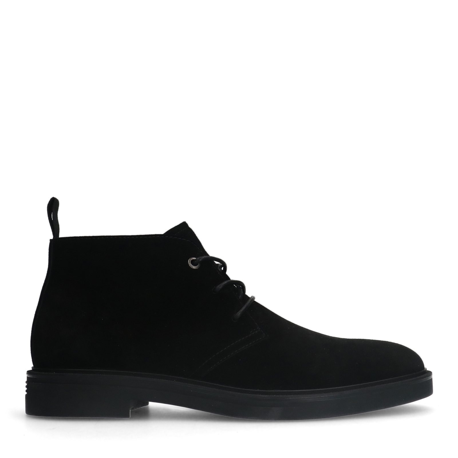 Zwarte suède veterboots