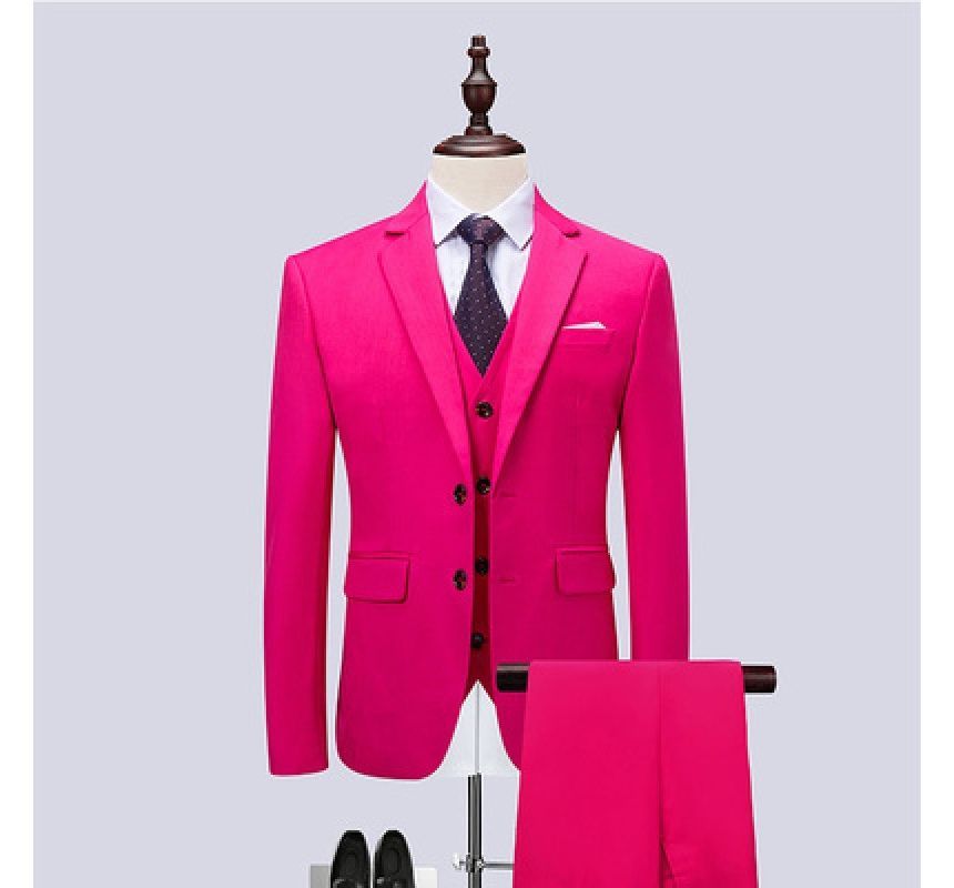 Sheck - Set: Enkelrijs blazer + vest + pantalon