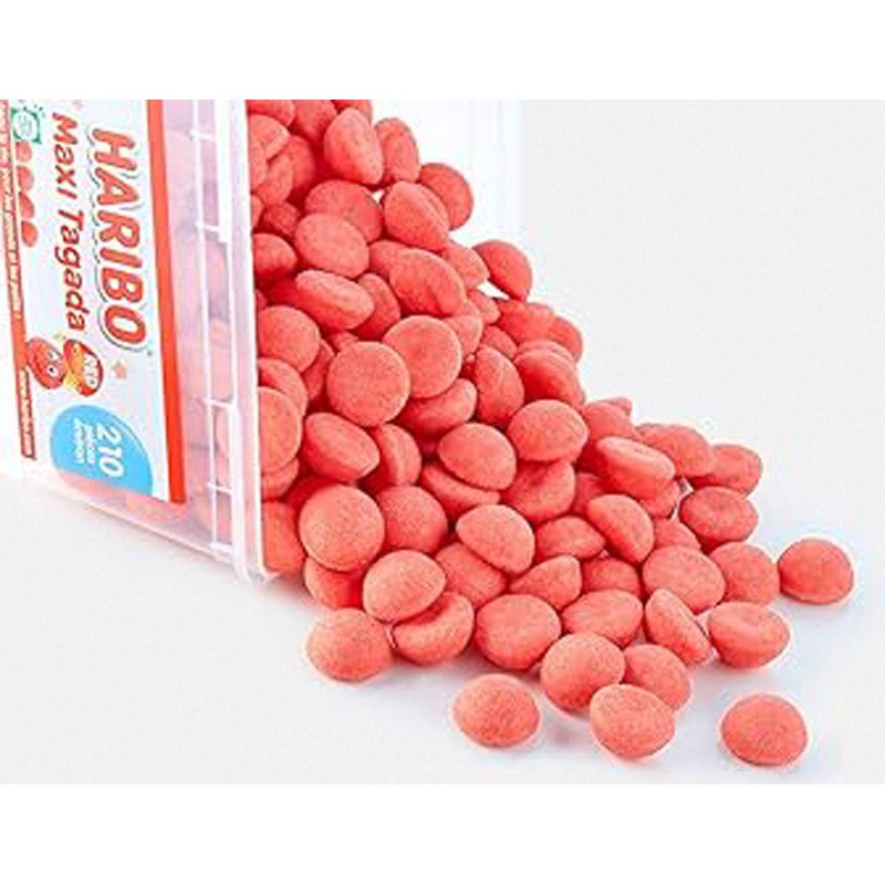 Bonbons maxi Tagada fraise Haribo - Boîte de 1,05 kg