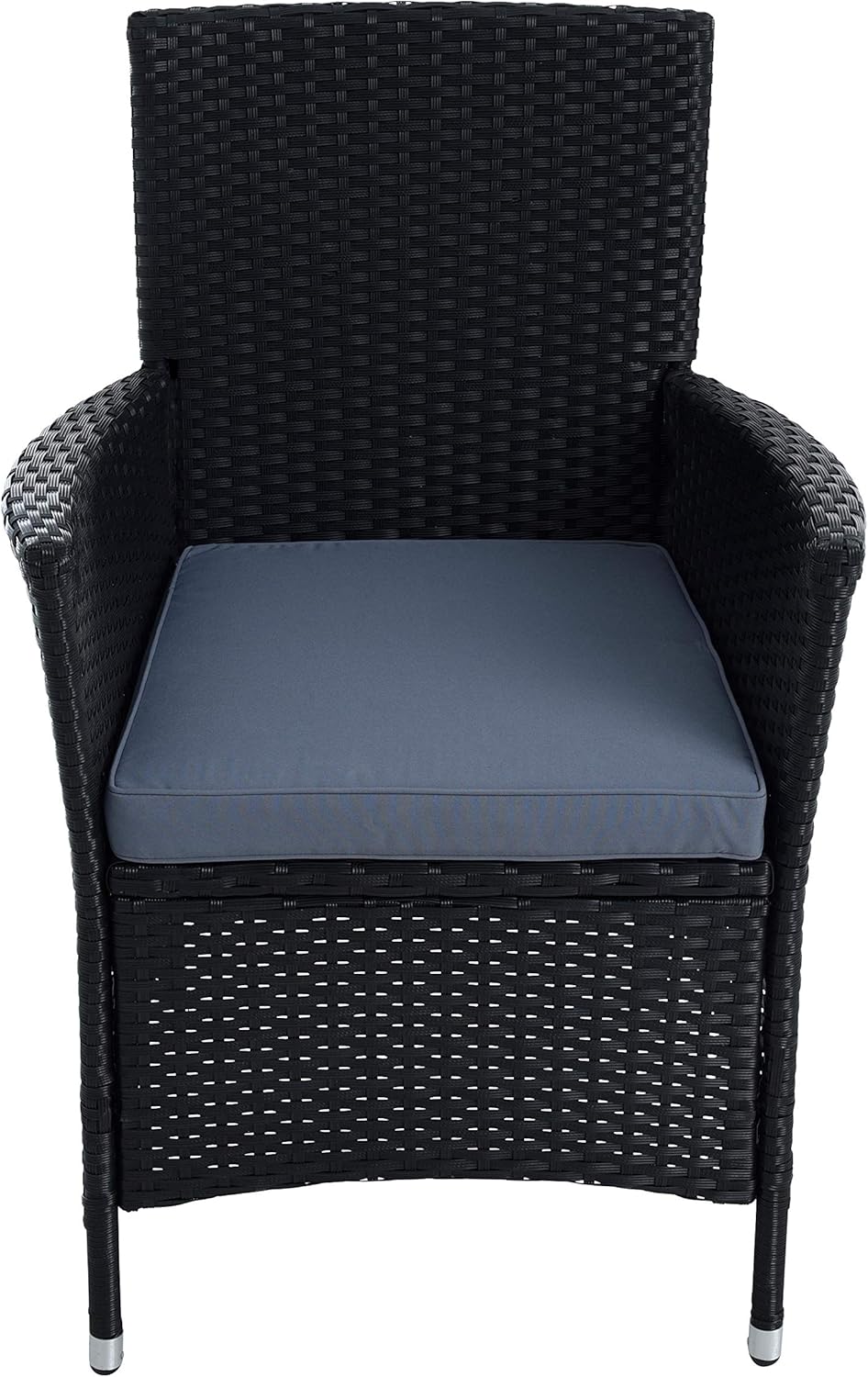 ESTEXO Polyrattan Sitzgruppe Gartenmöbel Set 8 Personen Rattanmöbel Gartenset Rattan Essgruppe Garten-Stühle Garten-Tisch Hocker Sessel mit Kissen (Schwarz)