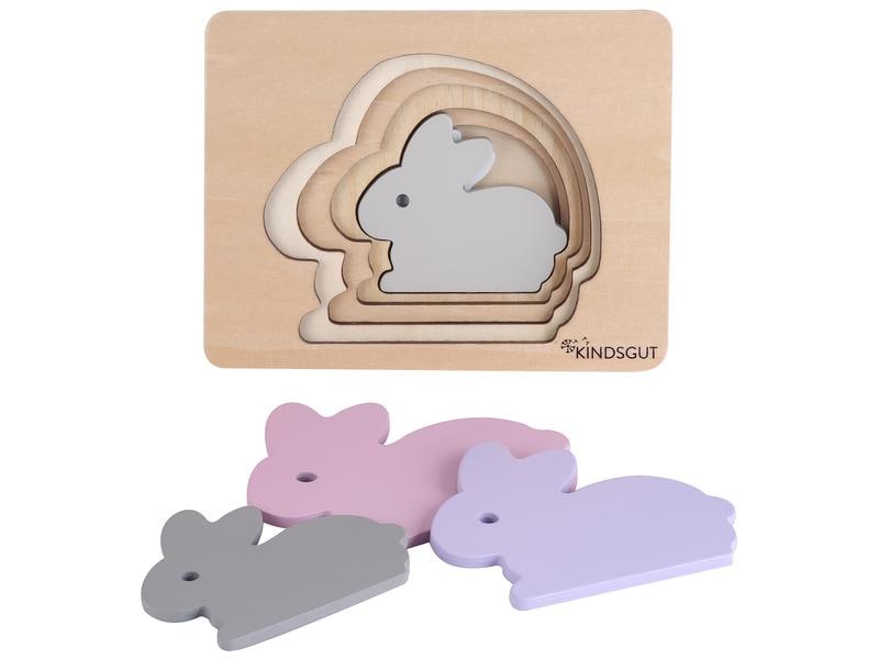 Kindsgut Holzpuzzle Hase Tier-Puzzle aus hochwertigem Holz
