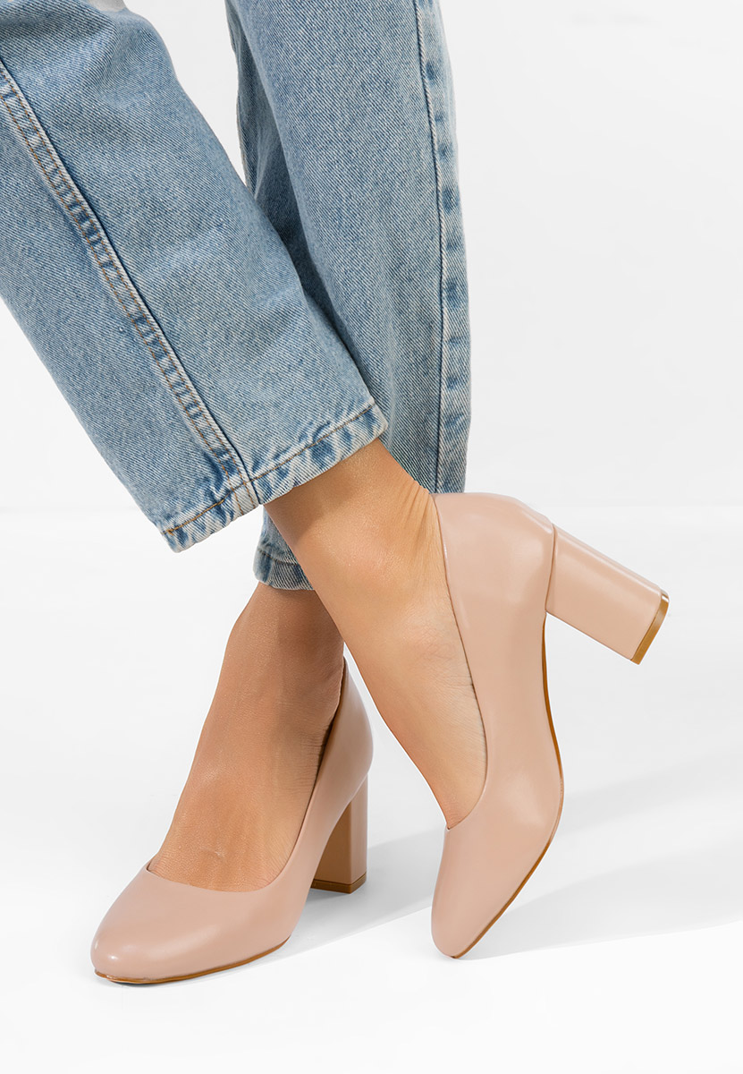 Chaussures à talon épais beige Binney