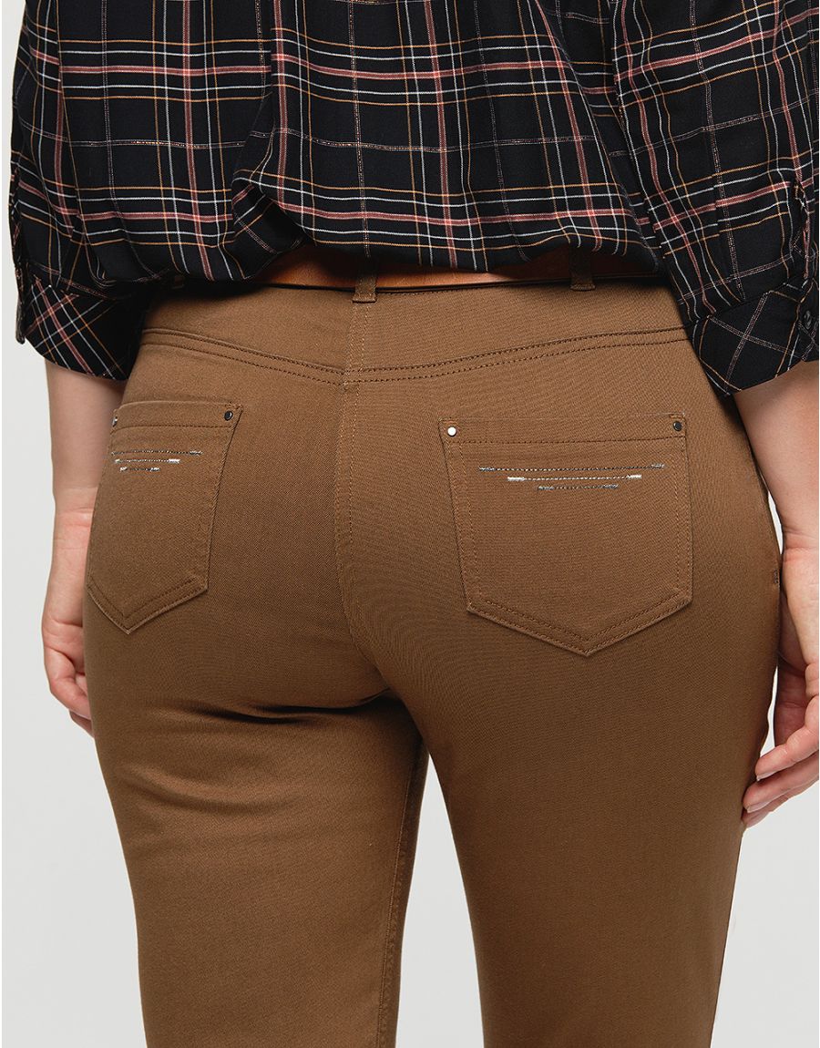 Pantalon slim marron