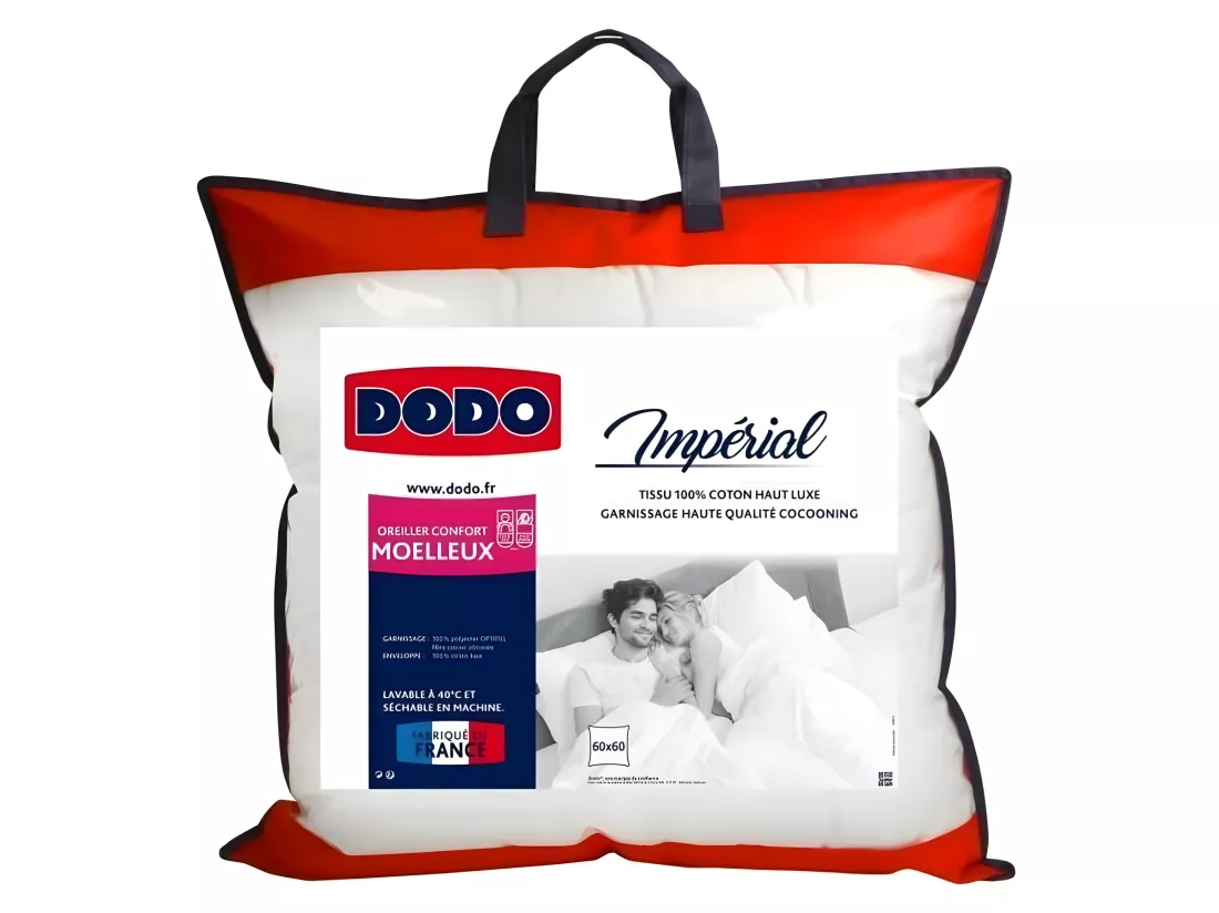 DODO Oreiller moelleux Imperial - 60 x 60 cm - Blanc