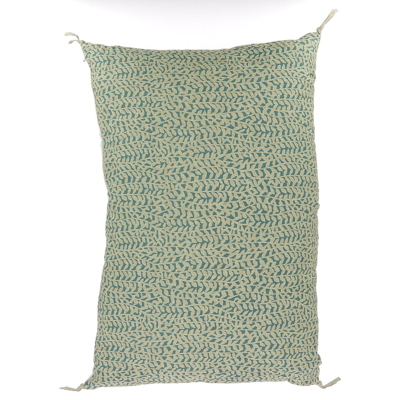 En Fil d'Indienne Housse de coussin Lierre lin paon - 50x75 cm
