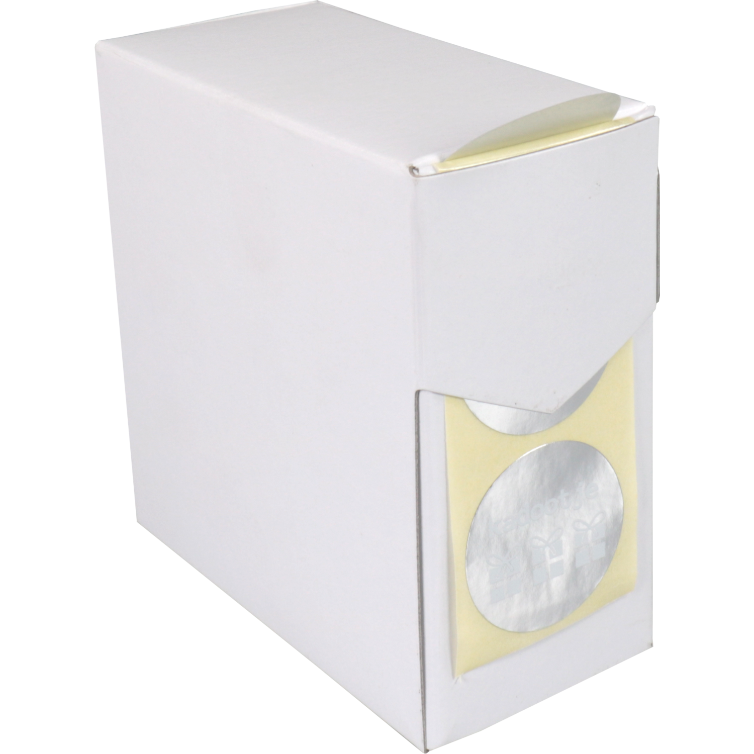Etiket, papier, permanent, wit/zilver