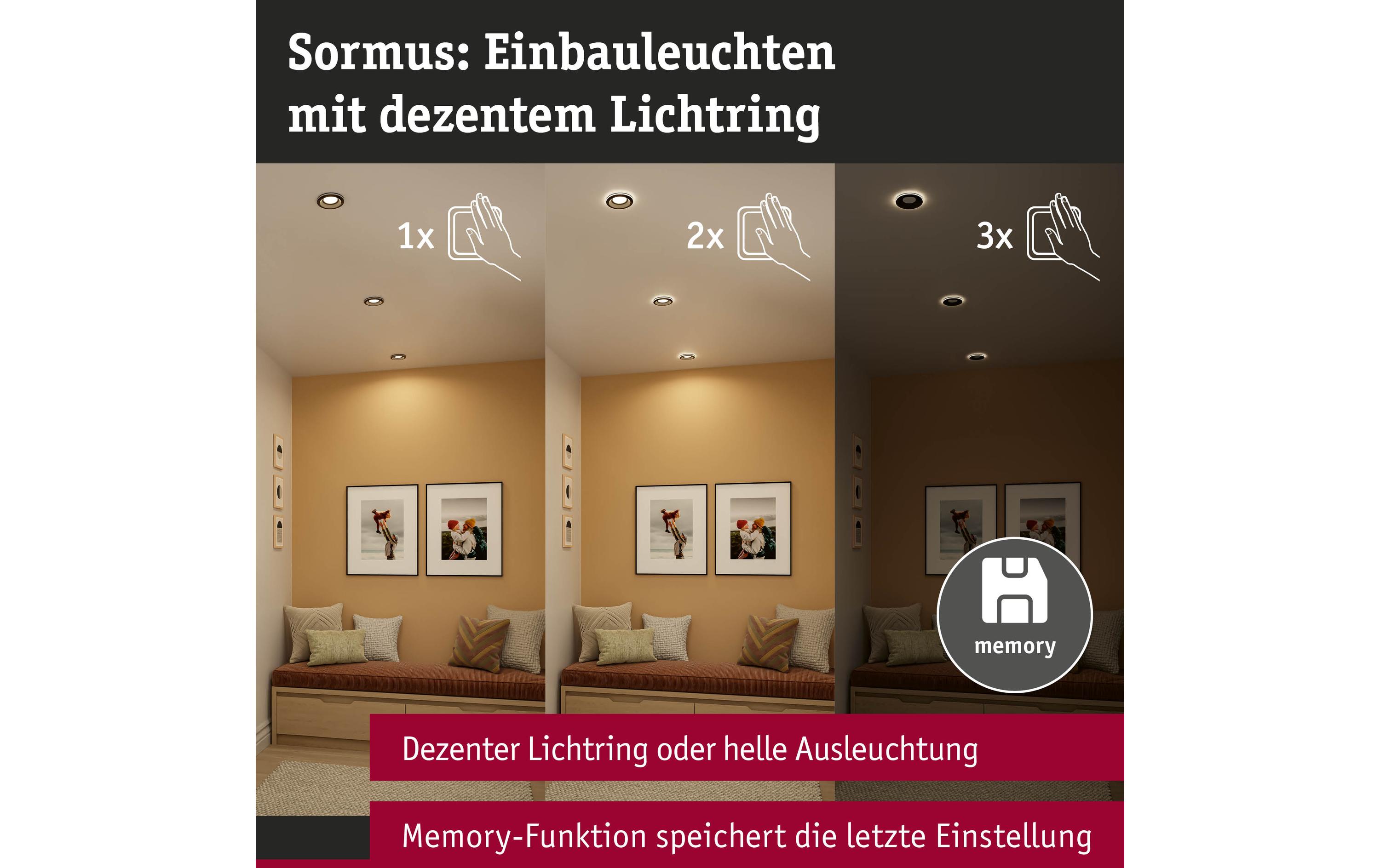 Einbauleuchte LED Sormus SchwarzAtmosphärische Lichtgestaltung im Bad