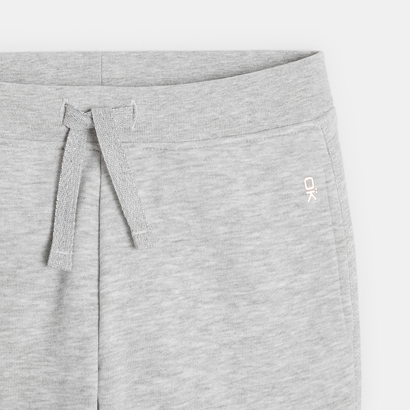 Jogging en molleton gris fille