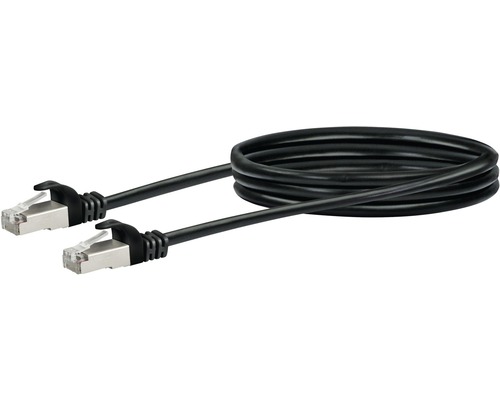 CAT 6 netwerkkabel SF/UTP 2x RJ45 stekkers 0,5 m zwart Schwaiger CKB6005053