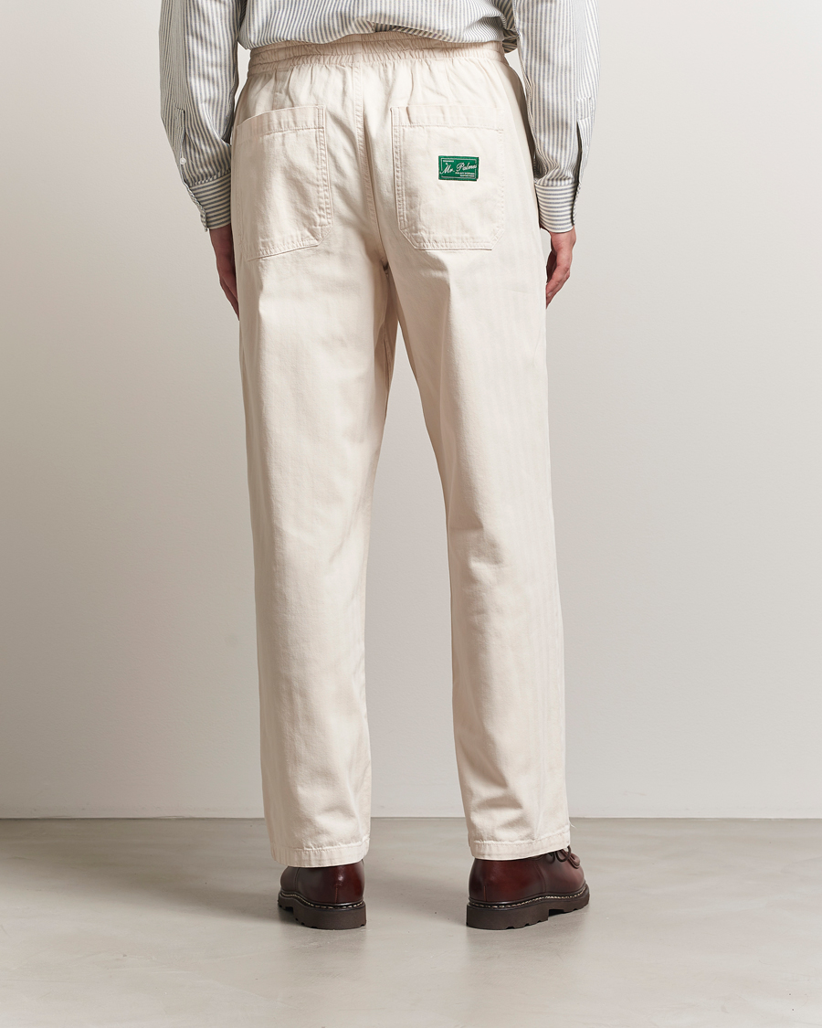 Palmes Lucien Herringbone Cotton Trousers White Sand