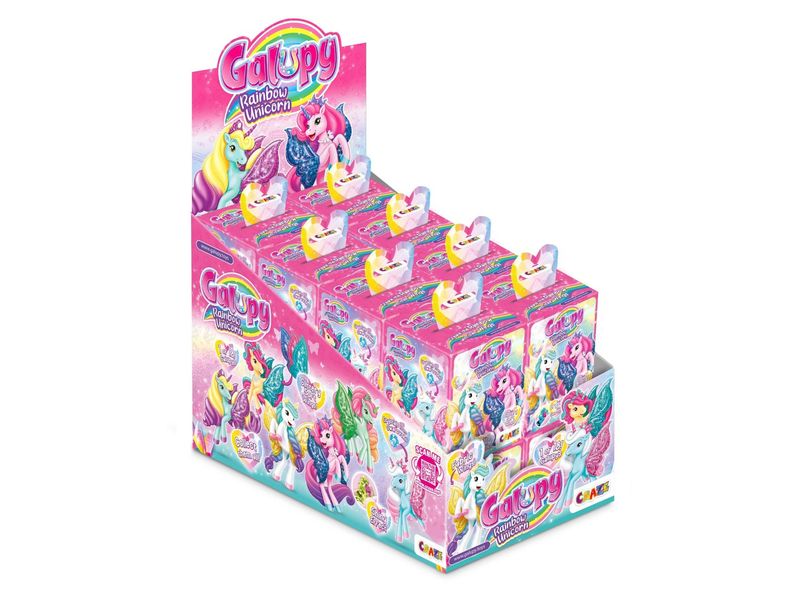 Craze Galupy Rainbow Unicorn assortiert Regenbogen-Einhorn-Figur mit einem funkelnden Swarovski-Kristall