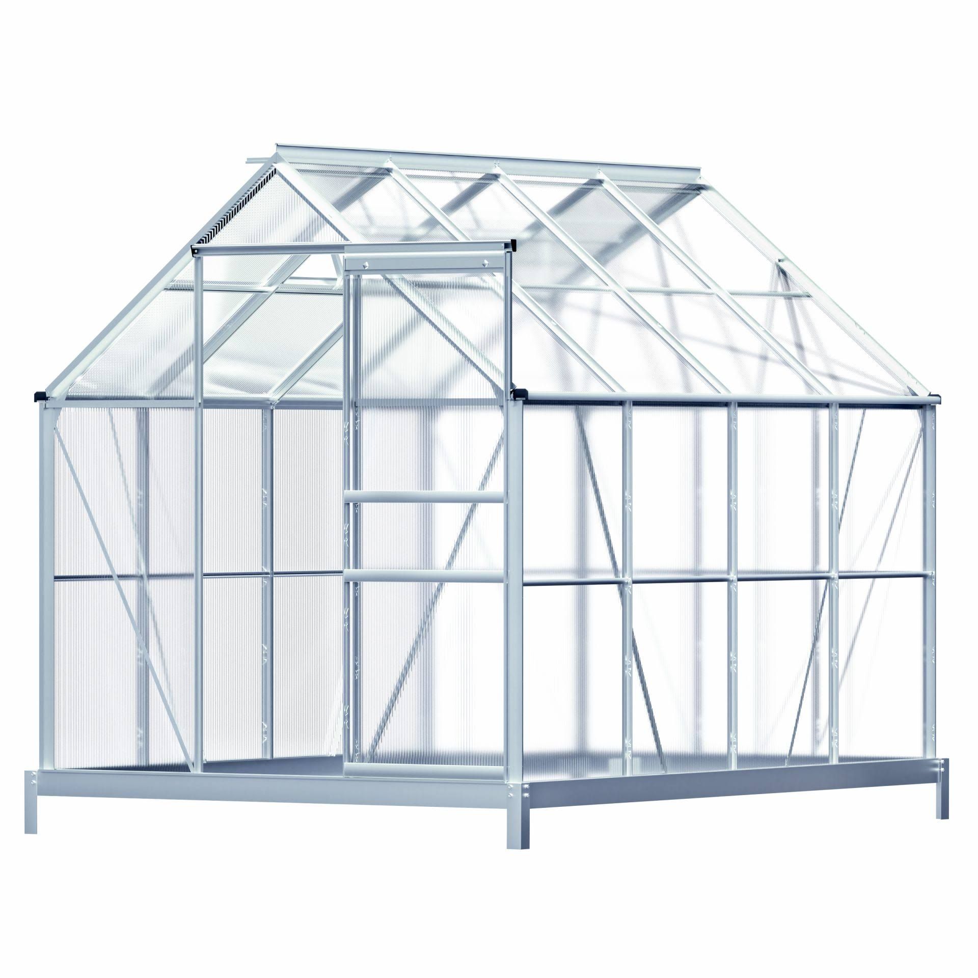 Gardebruk Alu Gewächshaus 250x190x195cm mit Fundament