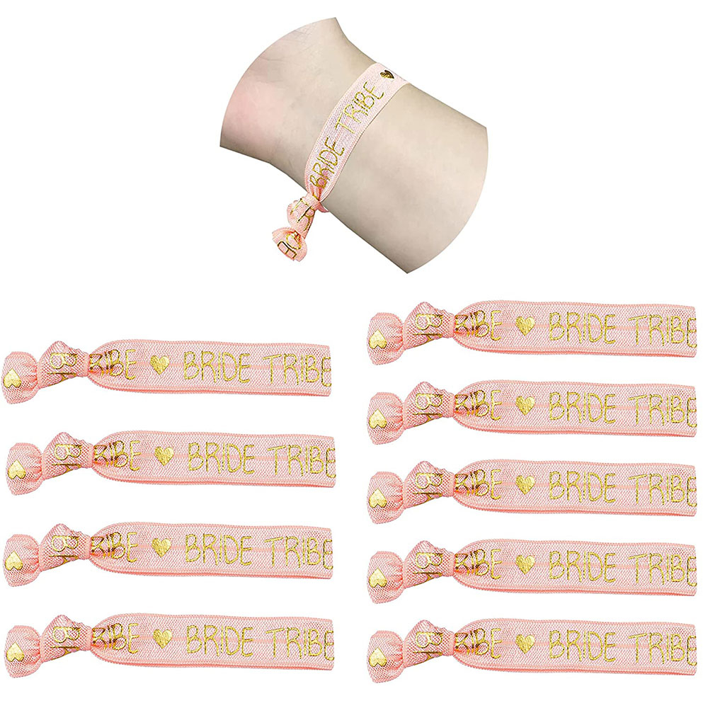(5er Set) Bride Tribe Armband Junggesellinnenabschied Party Accessoire - Schwarz / Gold