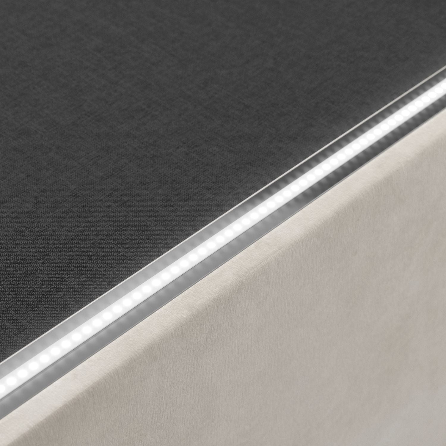 Juskys Polsterbett Nizza 120x200 cm - Matratze, Stauraum & LEDs - Samtbezug mit Steppung - Beige