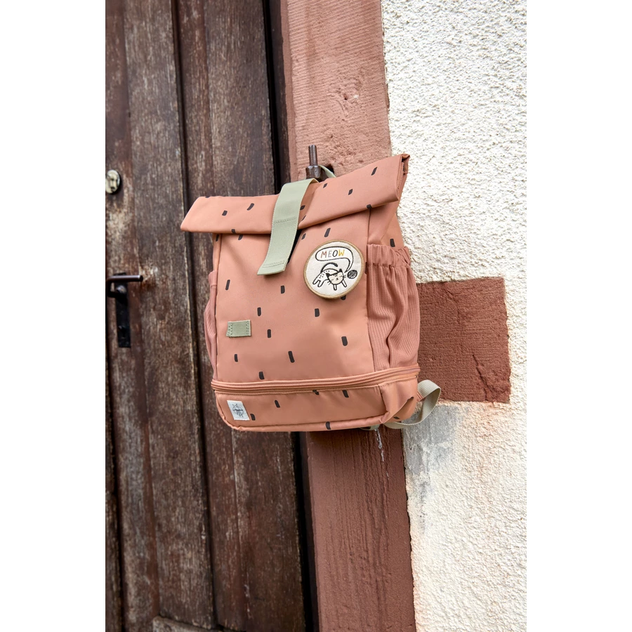 LÄSSIG Mini Rolltop Backpack Happy Prints caramel