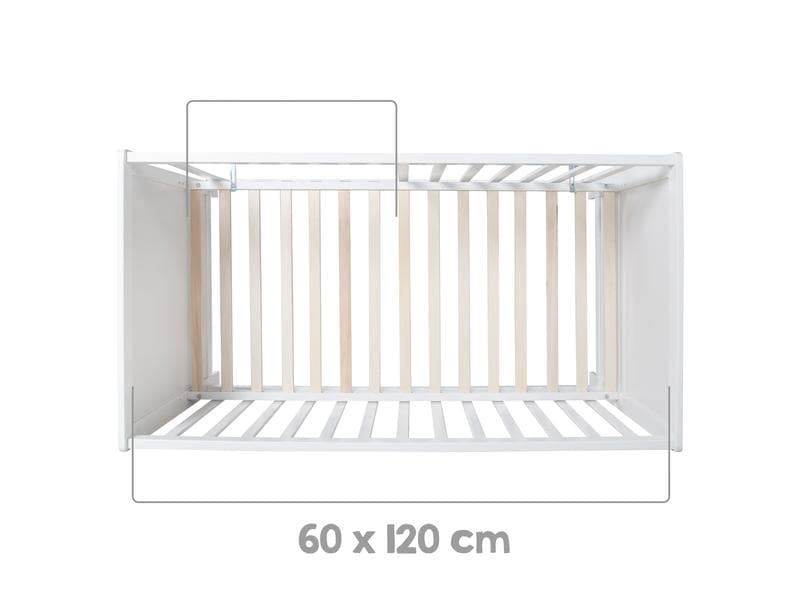 roba Beistellbett Hamburg weiss 60 x 120 cm Höhenverstellbares Baby- und Beistellbett