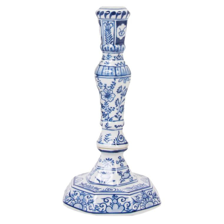 &klevering Delftware kandelaar
