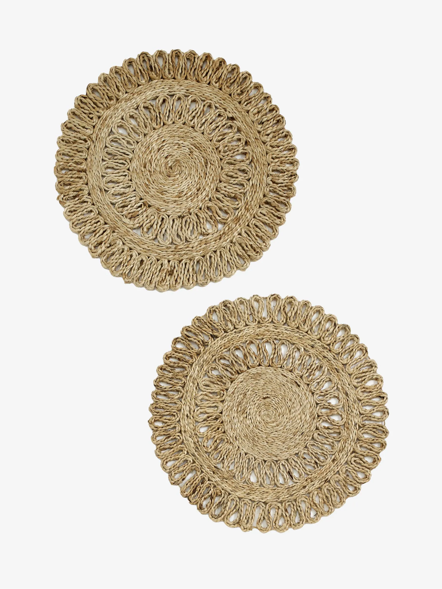 Set van 2 juten geweven placemats