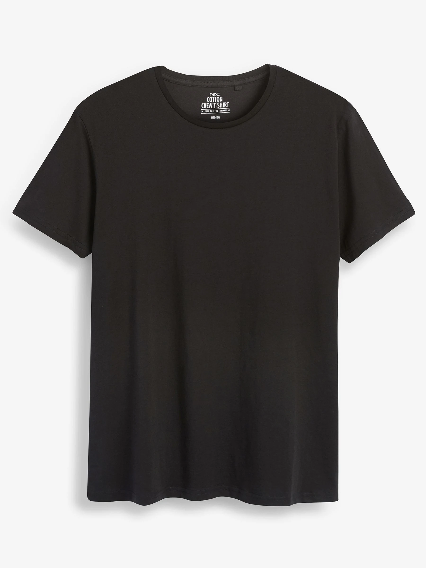 Zwart - Slim Fit - Set van 5 100% katoenen T-shirts met laagjes
