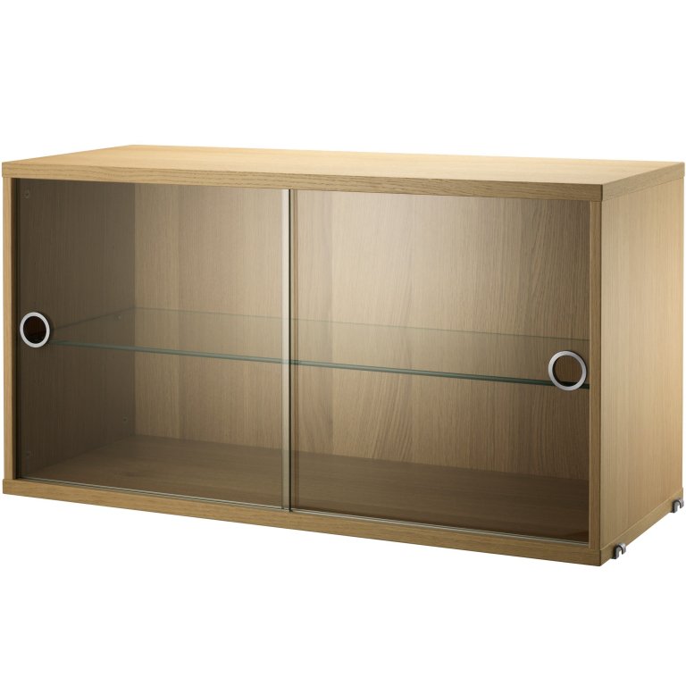 String Furniture Vitrinekast 78 x 30 x 42 cm eiken
