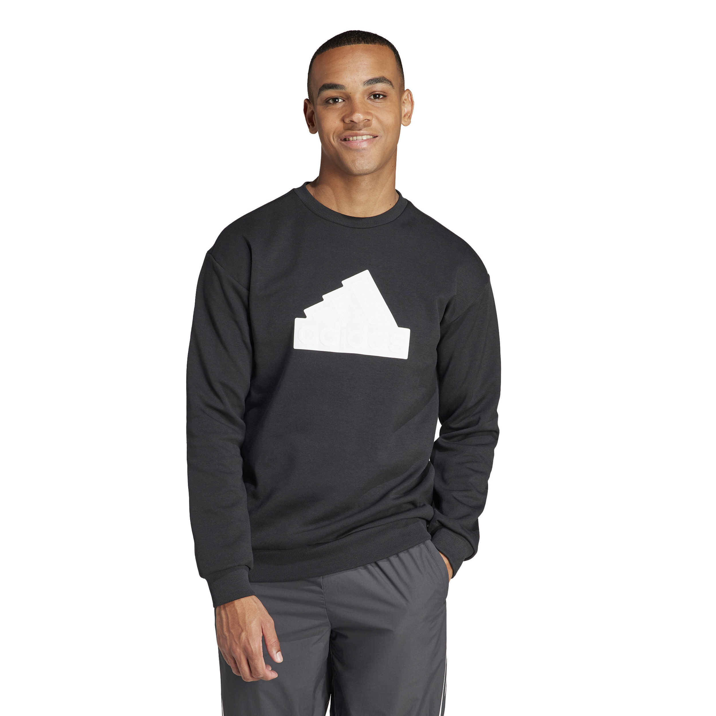 adidas Future Icon Badge Of Sport Crew T-shirt Hommes - Noir , Blanc