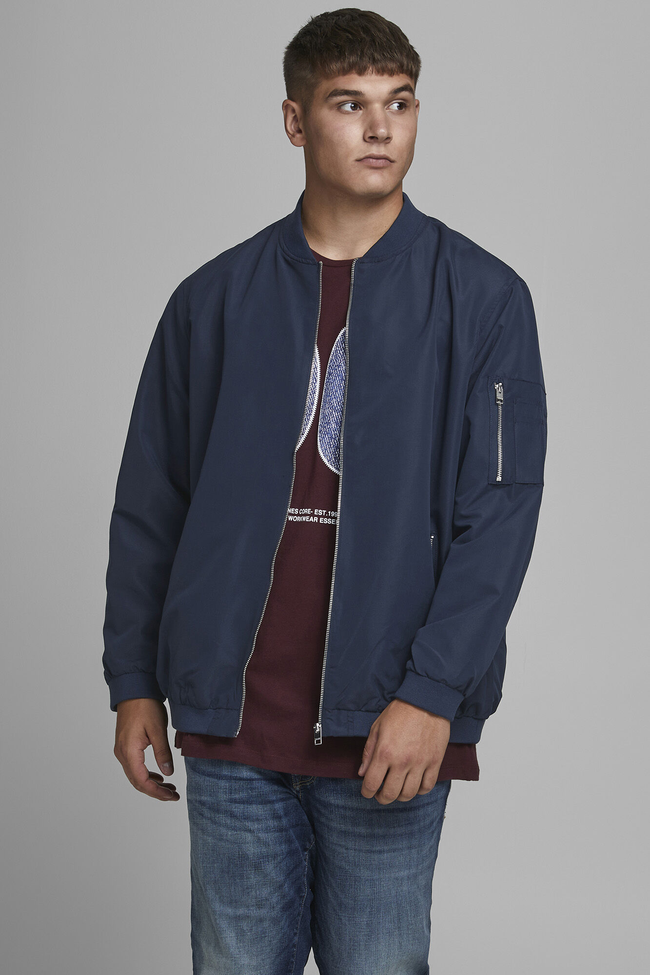 Jaqueta bomber leve PLUS