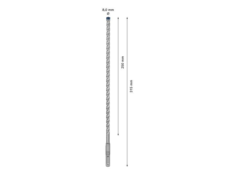 Bosch Professional Hammerbohrer EXPERT SDS plus-7X, 8 x 250 Bohrer für mehr Leistung, Zuverlässigkeit und Langlebigkeit