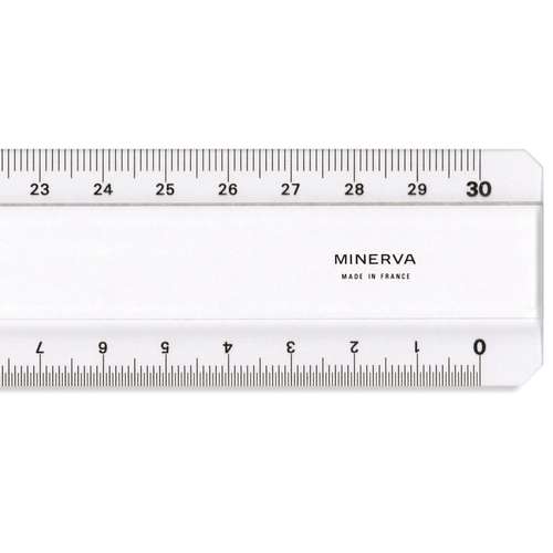 MINERVA Lineal mit beidseitiger mm-Skalierung