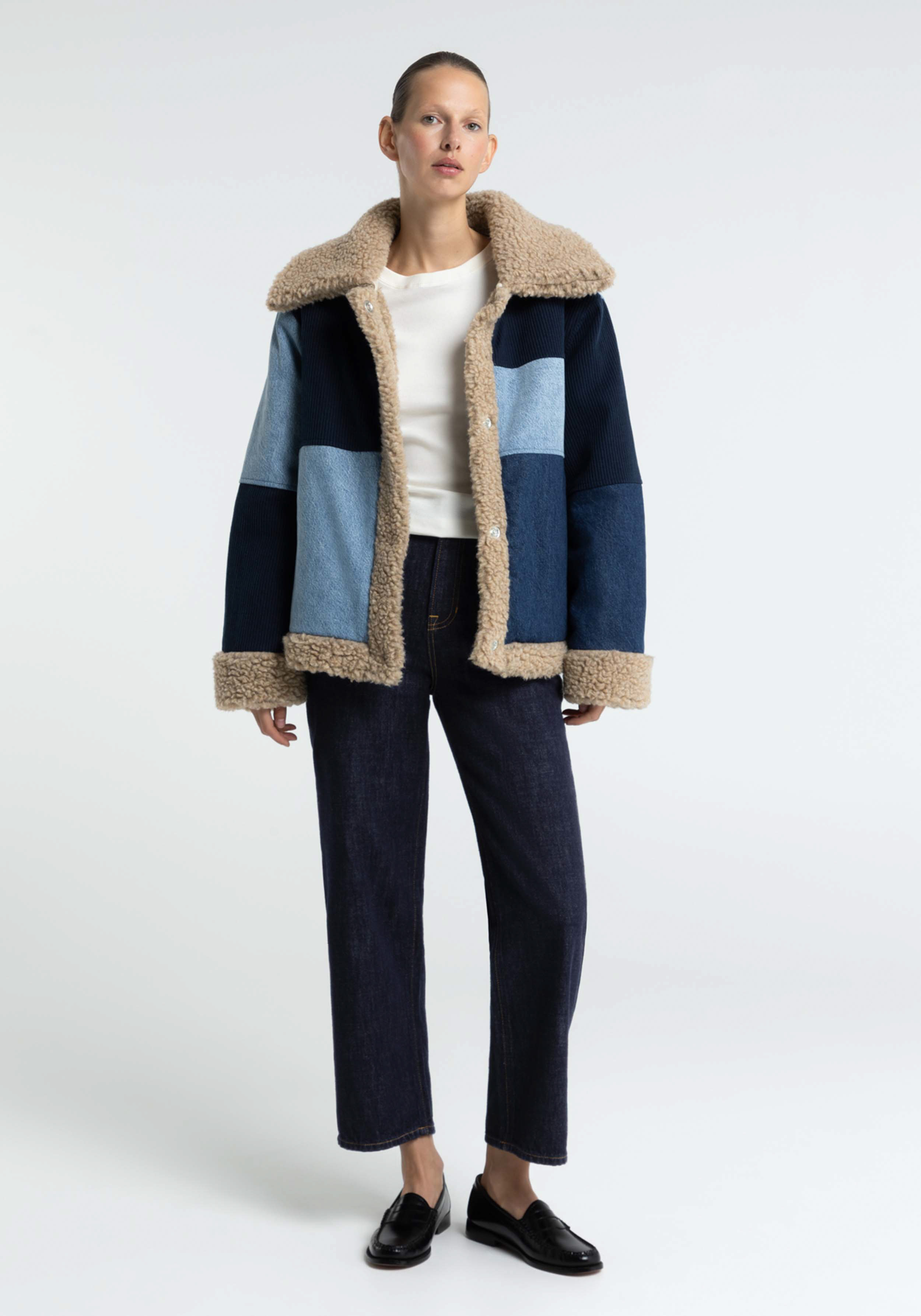 Kings Of Indigo Jacke Teiou Patchwork Denim