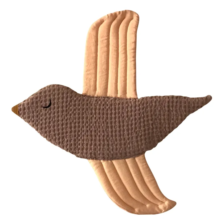 Ila y Ela Oiseau décoratif en lin | Corail