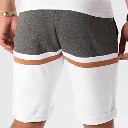 Short Jogging Tricolore 1058 Anthracite Blanc Camel