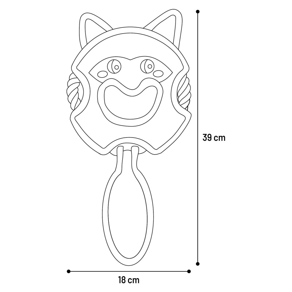 Jouet jokko avec corde gris 18 x 39 x 2 cm pour chien