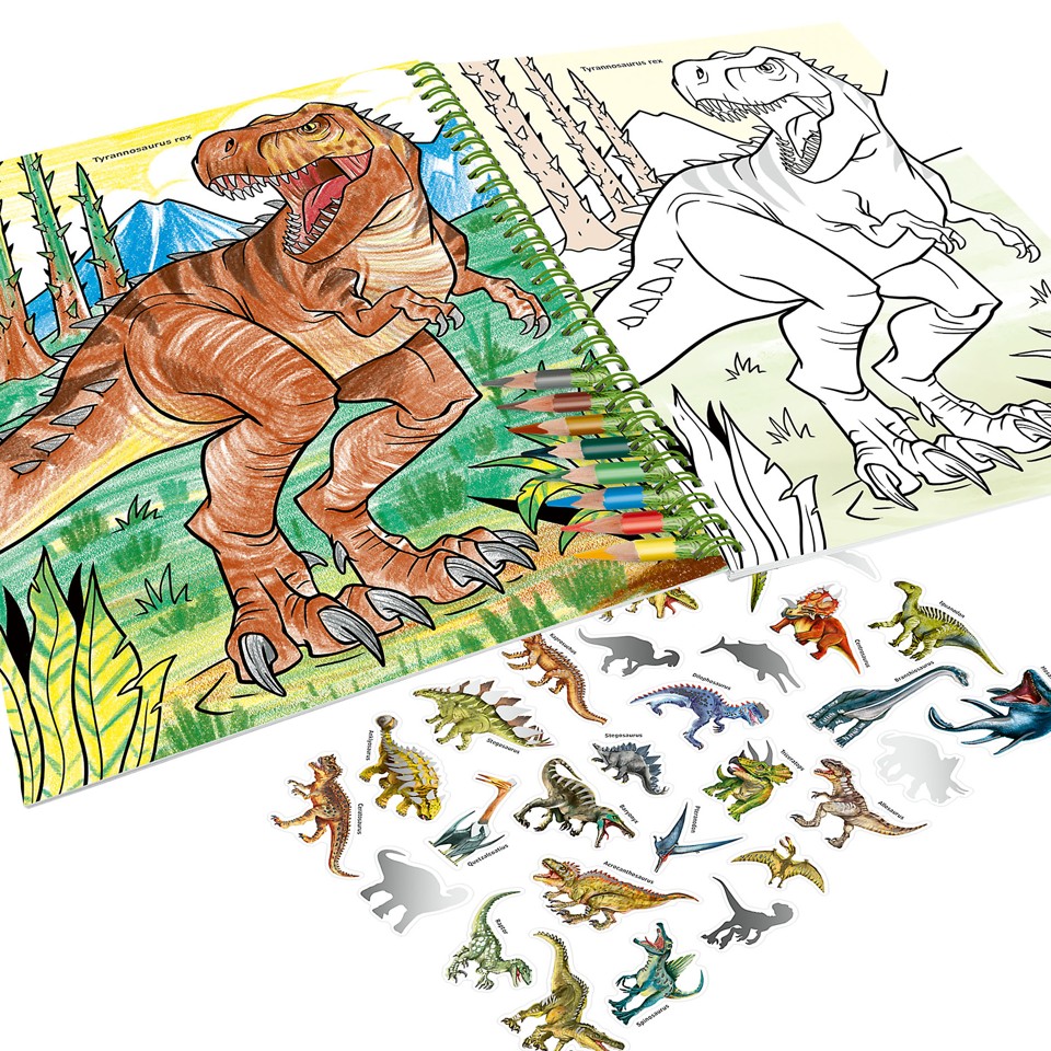 Dino World - Malebog med farveblyanter - (412746)