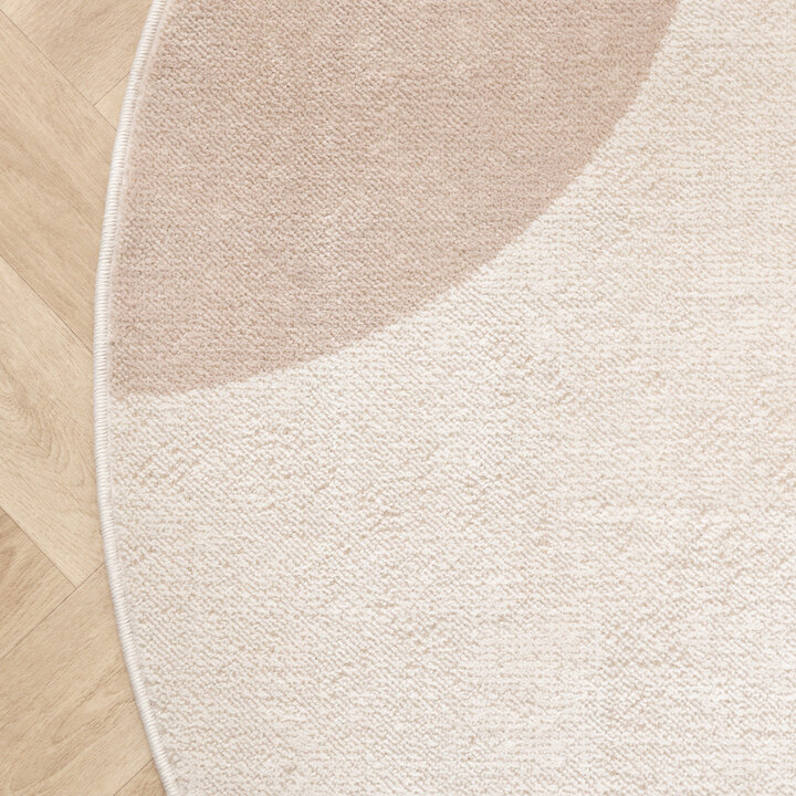 Rond Japandi vloerkleed - Aurora Shapes Beige
