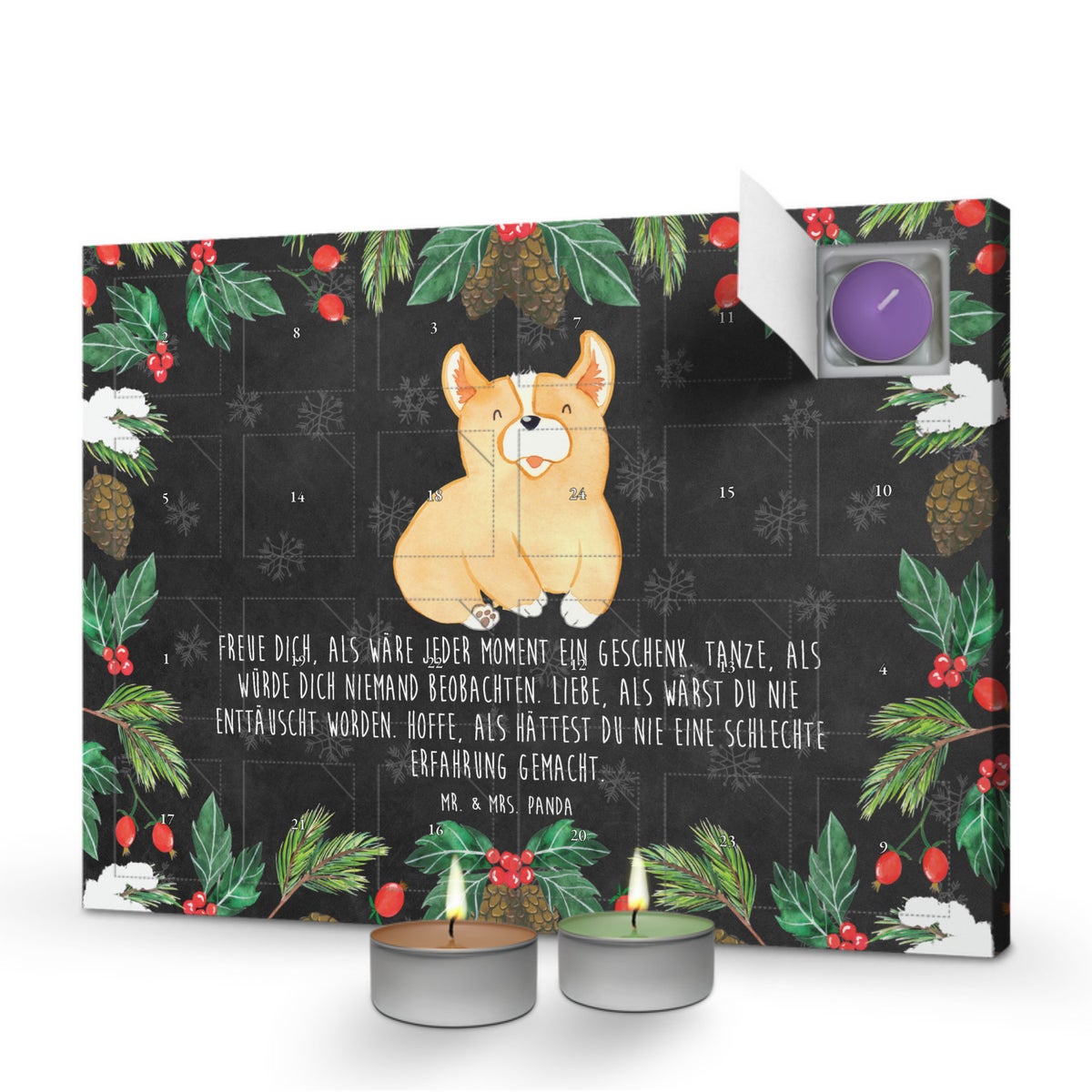 Mr. & Mrs. Panda Geurkaars Adventskalender Corgie - Zwart